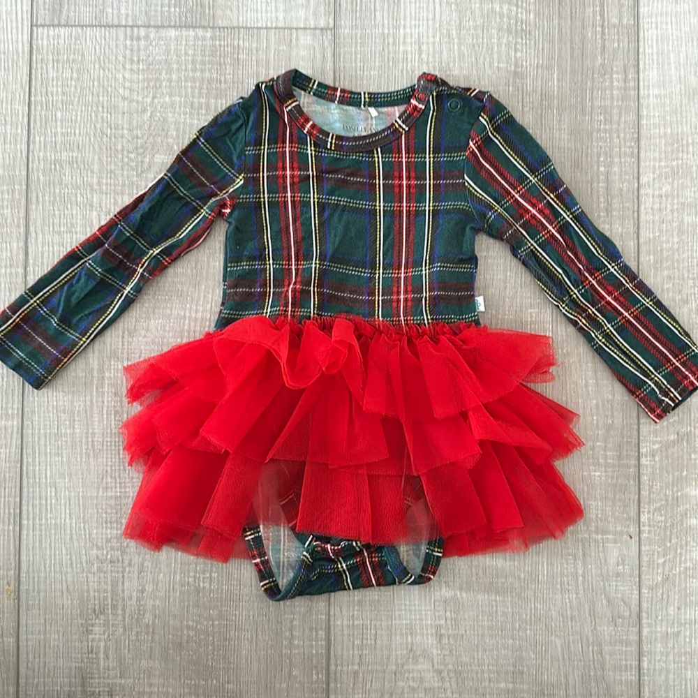 POSH PEANUT - Tartan Plaid - Long Sleeve Tulle Dress